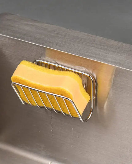 Self-Draining Sponge Holder with Suction Cup for Kitchen Sink Stainless Steel Sink Caddy Organizer Bathroom Kitchen Accessories