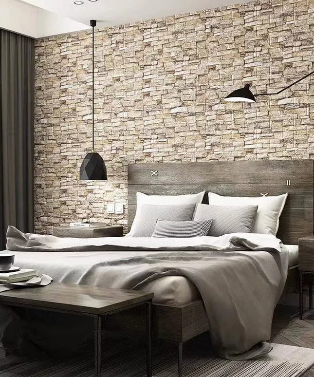 10Pcs 3D Brick Wall Stickers DIY Self Adhensive Decor Foam Waterproof Wall Covering Wallpaper for TV Background Kids Living Room