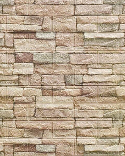 10Pcs 3D Brick Wall Stickers DIY Self Adhensive Decor Foam Waterproof Wall Covering Wallpaper for TV Background Kids Living Room