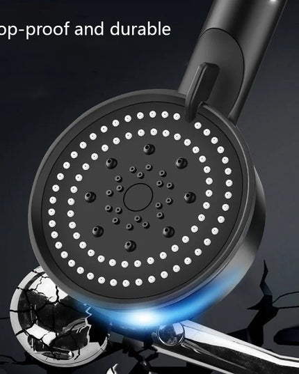 High Pressure Shower Head 5 Modes Adjustable Showerheads with Hose Water Saving One-Key Stop Spray Nozzle Bathroom Accessories