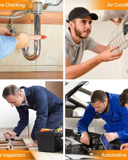 12mm 5MP 3in1 Piping Automotive Sewer Industrial Endoscope For Iphone IOS Android Car  Inspection Boroscope Flexible Wire Camera