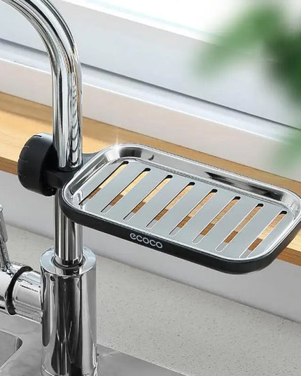 Stainless Steel Shelf Kitchen Faucet Rack Sink Rag Drain Basket Hanging Storage Rack Bathroom Accessories