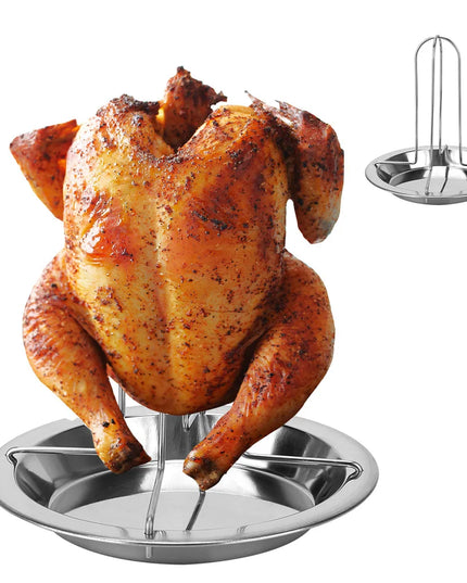 Roasting Grill Stand Chicken Roaster Rack Kitchen Outdoor BBQ Tools Carbon Steel Non-stick Grilled Chicken Plate