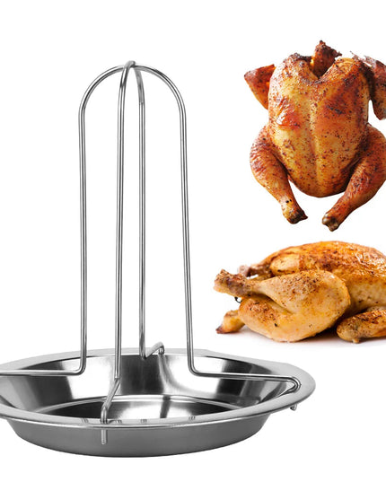 Roasting Grill Stand Chicken Roaster Rack Kitchen Outdoor BBQ Tools Carbon Steel Non-stick Grilled Chicken Plate