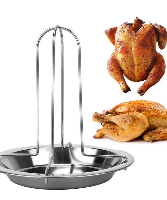 Roasting Grill Stand Chicken Roaster Rack Kitchen Outdoor BBQ Tools Carbon Steel Non-stick Grilled Chicken Plate