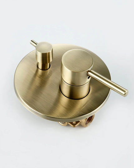 Black Gold chrome Round Solid Brass Concealed 2 Way Diverter Shower Valve Mixer Water Tap Bathroom Accessories Water Faucets