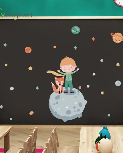Little Prince Planet Wall Sticker Kids Room Decoration Cartoon Self-adhesive Baby Bedroom Wall Decor Home Decor House Stickers