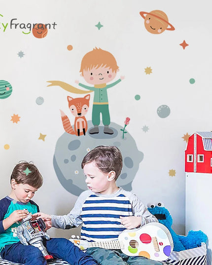 Little Prince Planet Wall Sticker Kids Room Decoration Cartoon Self-adhesive Baby Bedroom Wall Decor Home Decor House Stickers