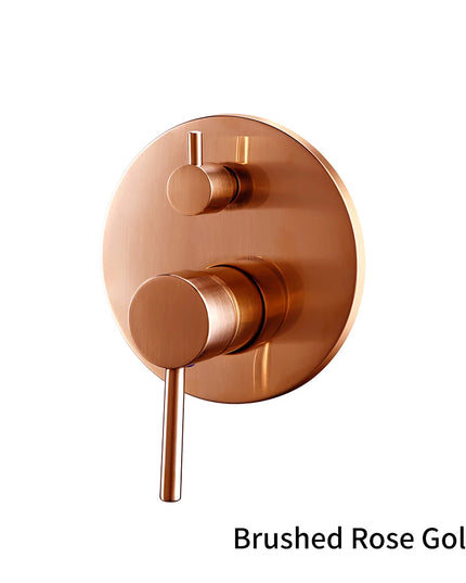 Black Gold chrome Round Solid Brass Concealed 2 Way Diverter Shower Valve Mixer Water Tap Bathroom Accessories Water Faucets