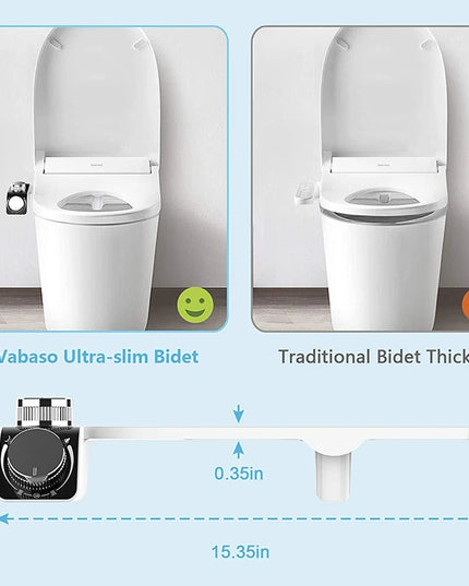 Bidet Toilet Seat Attachment Non-Electric Self-Cleaning Dual Nozzles Wash Hot Cold Mixer Water Lady Bathroom Accessories Sprayer