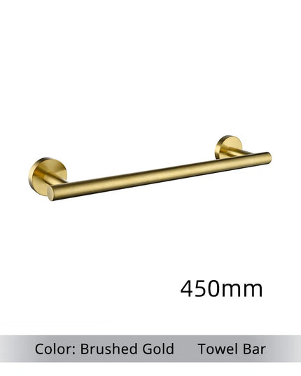Brushed Gold Bathroom Accessories Set Hardware Kit Wall Mount Hand Towel Bar Rack Toilet Roll Paper Holder Robe Hook Hanger