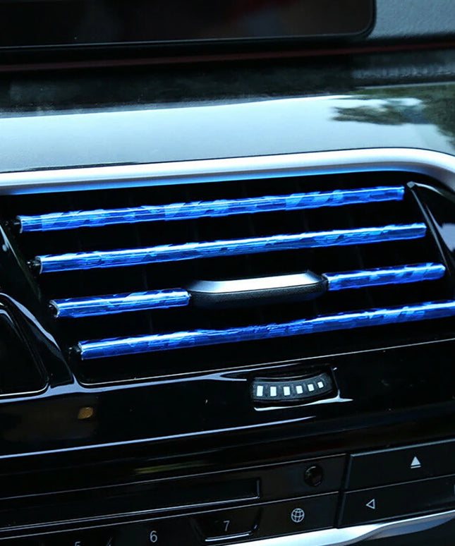 10 Pcs Colorful Car Accessories DIY Car Interior Air Conditioner Outlet Vent Grille Chrome Decoration Strip Silvery Car styling