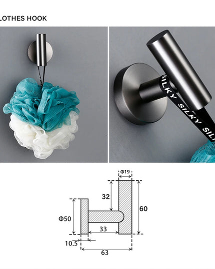 Bagnolux Stainless Steel Gun Gray Black Polished Chrome Brushed Gold Hanger Hook Towel Bar Paper Holder Bathroom Accessories