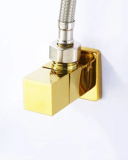 Brass Titanium g1/2 toilet flush Solid Brass Quarter Turn Polished Chrome angle valve black Bathroom accessories