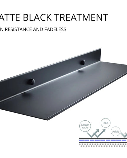 Matt Black Wall Shelf Bathroom Shelves Bathroom Accessories 30-50cm Modern Kitchen Shower Bath Storage Rack Wholesale Promotion