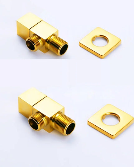 Brass Titanium g1/2 toilet flush Solid Brass Quarter Turn Polished Chrome angle valve black Bathroom accessories