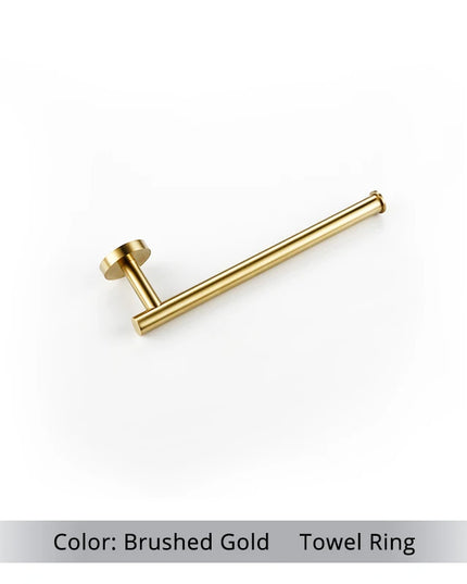 Brushed Gold Bathroom Accessories Set Hardware Kit Wall Mount Hand Towel Bar Rack Toilet Roll Paper Holder Robe Hook Hanger