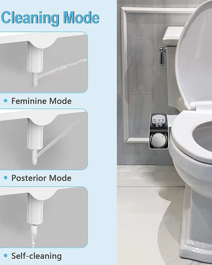 Bidet Toilet Seat Attachment Non-Electric Self-Cleaning Dual Nozzles Wash Hot Cold Mixer Water Lady Bathroom Accessories Sprayer