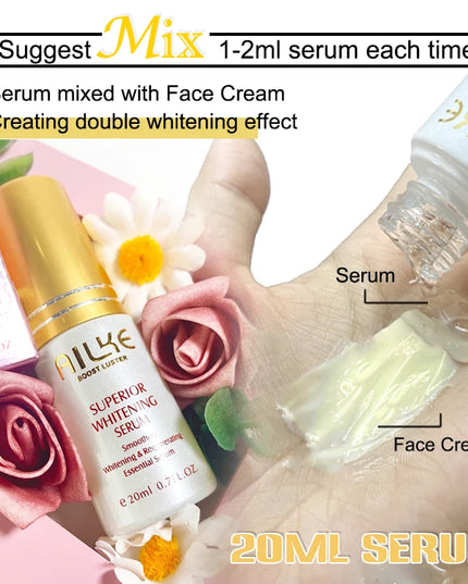 AILKE Lightening Facial Cream, Brightening, Reduce Spots, For Black and Dark Skin, Whitening Face Care Set for All Skin Types