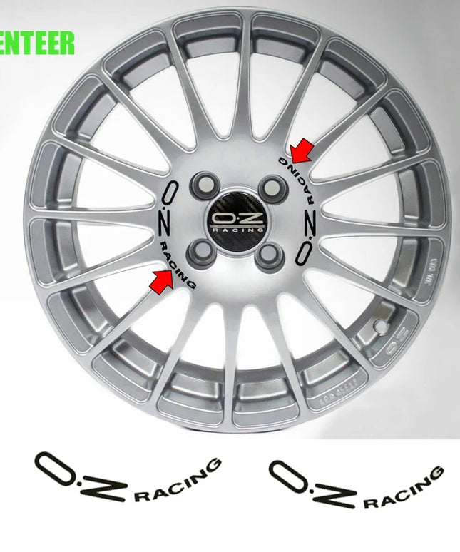 8Pcs OZ Racing Car Wheel Sticker Universal Auto Accessories