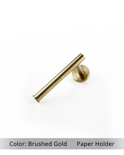 Brushed Gold Bathroom Accessories Set Hardware Kit Wall Mount Hand Towel Bar Rack Toilet Roll Paper Holder Robe Hook Hanger