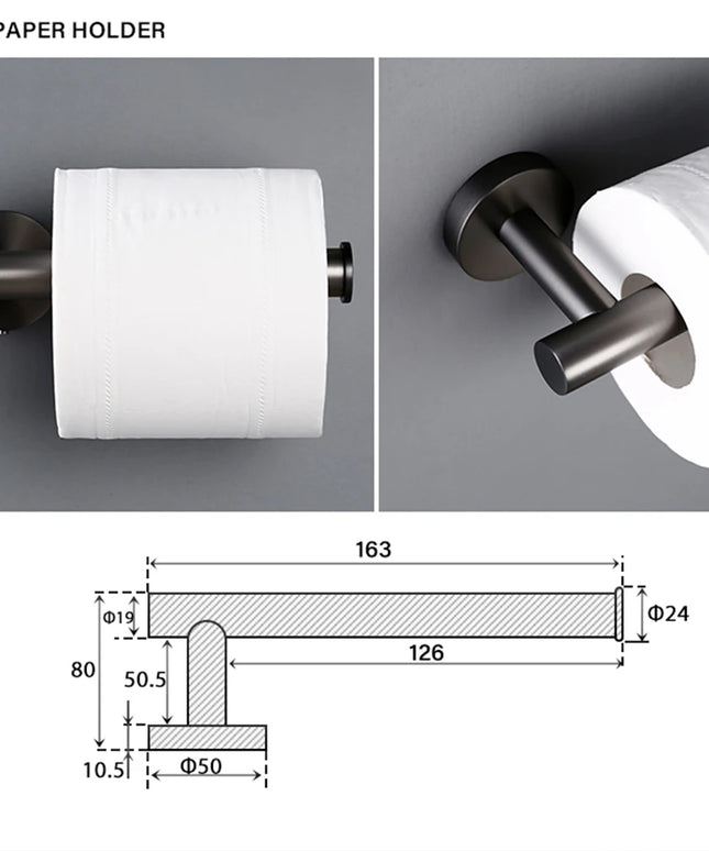 Bagnolux Stainless Steel Gun Gray Black Polished Chrome Brushed Gold Hanger Hook Towel Bar Paper Holder Bathroom Accessories