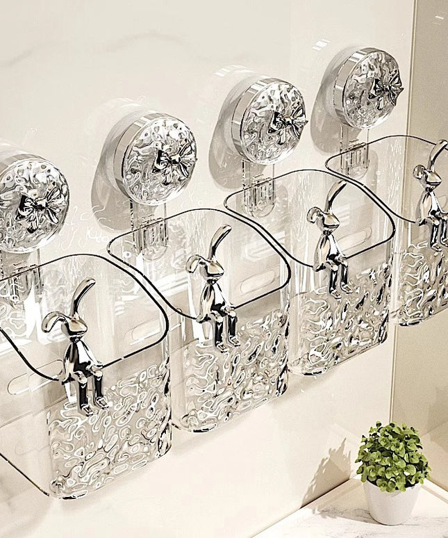 Bathroom Shelf Wall Mounted Non Perforated Suction Cup Storage Basket With Glacier Pattern For Home Storage Products