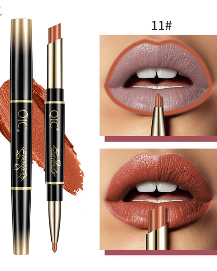 2 IN 1 Lip Liner Waterproof Nude Matte Lipstick Pencil Sexy Red Long Lasting Double Ended Lipliner Makeup Cosmetics For Women