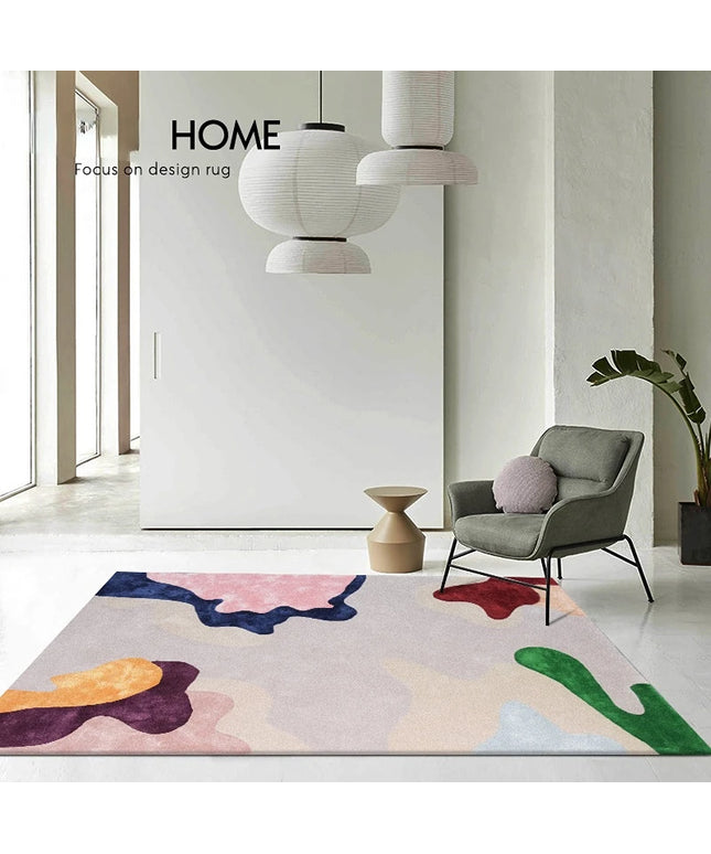 Modern Abstraction Carpets for Living Room Nordic Bedroom Decor Plush Carpet Home Art Floor Mat Large Area Thicken Non-slip Rug