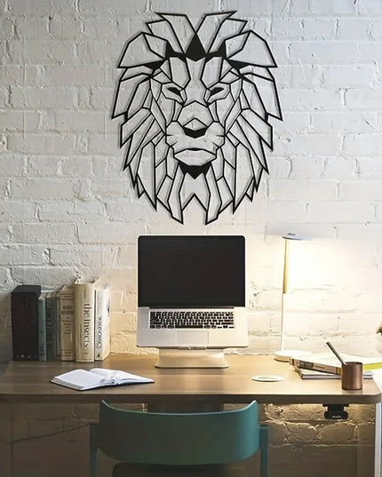 HelloYoung Lion Head Metal Wall Art, Metal Lion Wall Decoration, Lion Metal Wall Sculpture, Animal Metal Artwork Wall Sticker