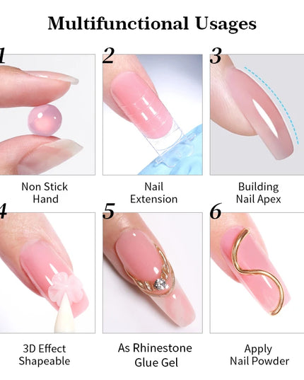 BORN PRETTY 15ml Clear Non Stick Hand Extension Gel 3D Shaping Sculpting Carving Nail Art Solid Hard Gel for Fake Nail