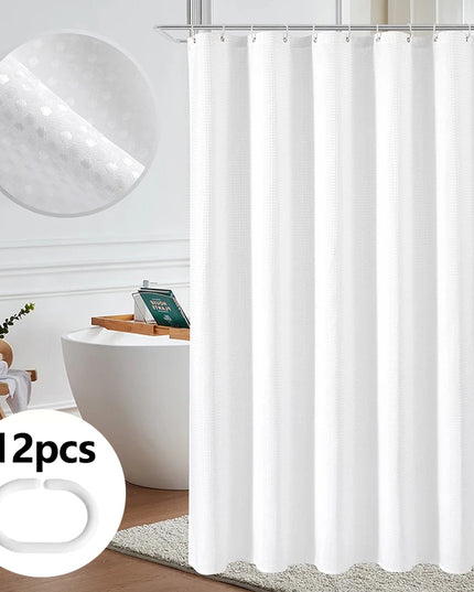 Shower Curtain Waterproof Mildew-proof with 12 Hooks Modern Shower Plant Printed Curtain Set For Bathroom Bathroom