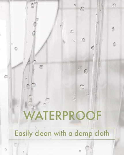 1pc Waterproof Clear Shower Curtain with Bottom Magnets & Metal Grommets Plastic Transparent Shower Curtain Liner for Bathroom