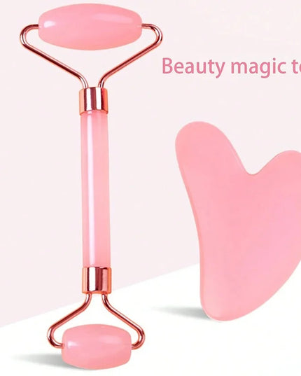 2Pcs Roller for Face Neck Eye Facial Massage Kit Ice Face Roller Gua Sha Board Portable Facial Massage Roller Lifting Contouring