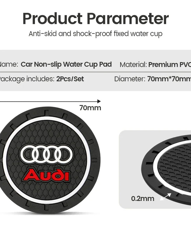 Car Coaster Water Cup Bottle Holder Anti-slip Pad Mat Silica Gel Waterproof For Audi A1 A2 A3 A4 A5 A6 A7 A8 Q1 Q2 Q3 Q4 Q5 Q6 S