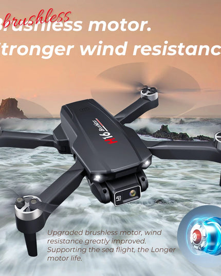 KBDFA New Drone H16 GPS Professional Dual Camera Dron Quadcopter Brushless Aerial Photography Laser Obstacle Avoidance RC Toy