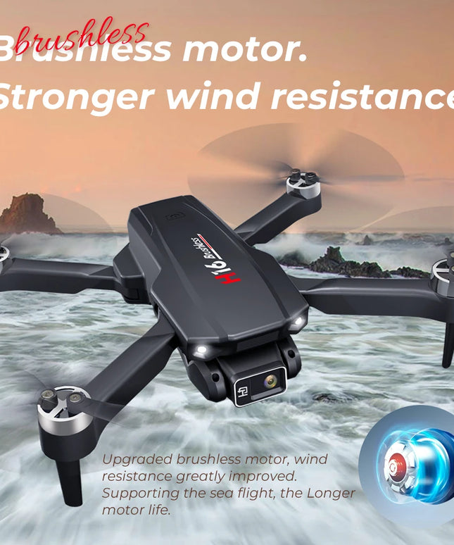 KBDFA New Drone H16 GPS Professional Dual Camera Dron Quadcopter Brushless Aerial Photography Laser Obstacle Avoidance RC Toy