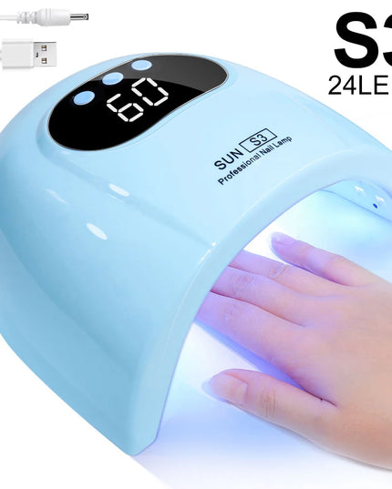 UV LED Nail Lamp Professional Gel Polishing Nail Light 24 LED Nail Art Quick Dryer for Nail Gel Curing Nail Salon Tool