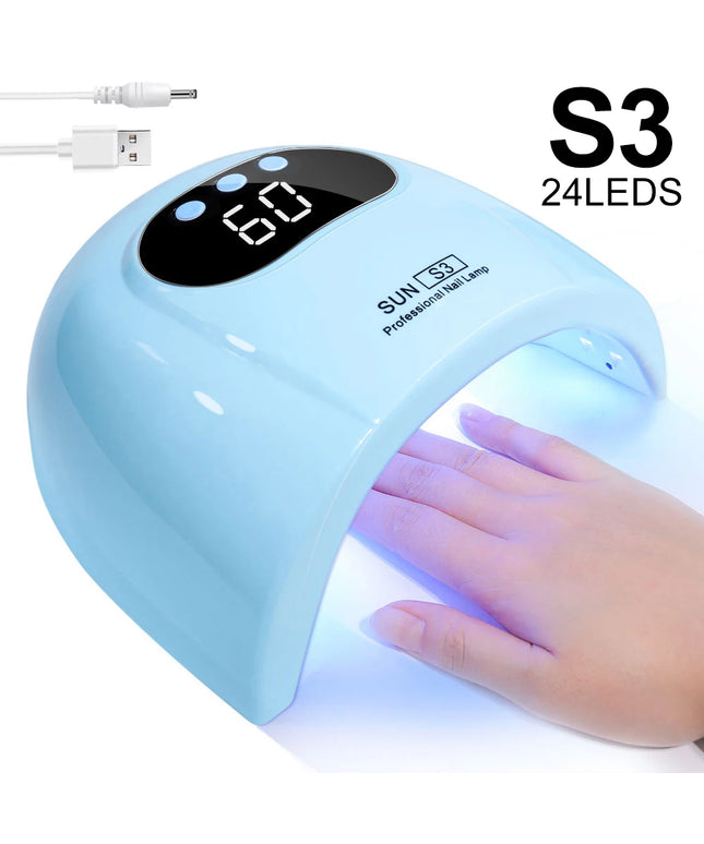 UV LED Nail Lamp Professional Gel Polishing Nail Light 24 LED Nail Art Quick Dryer for Nail Gel Curing Nail Salon Tool