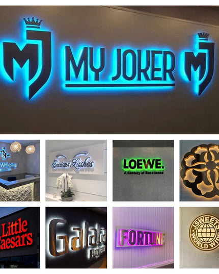 Custom Illuminated Backlit Sign Business Logo 3d Metal Letters Signage Stainless Steel Metal Sign Outdoor Signs Dropshipping