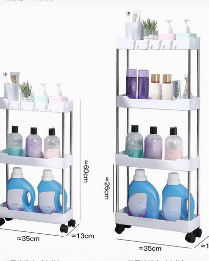 Hot 3/4 Tier Rolling Utility Cart Storage Shelf Movable Gap Storage Rack Kitchen Bathroom Slim Slide Organizer Shelf Livingroom