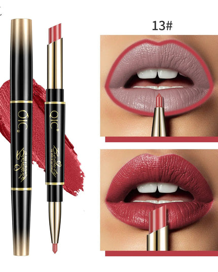 2 IN 1 Lip Liner Waterproof Nude Matte Lipstick Pencil Sexy Red Long Lasting Double Ended Lipliner Makeup Cosmetics For Women