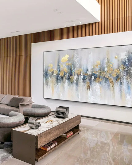 Gold Foil Teal Green 3D Texture Abstract Painting On Canvas Livingroom Bedroom Large Luxury Gold Wall Art New Home Art Decor