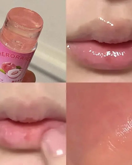 Peach Lychee Fruity Lip Balm Moisturizing Anti-Dry Anti Crack Clear Crystal Lip Balm Lip Care Mini Cute Jelly Lipstick Skin Care