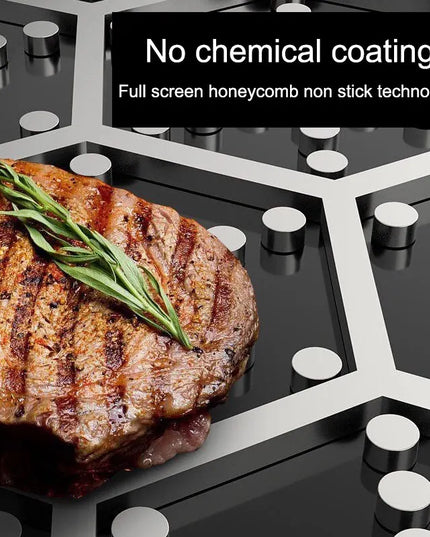 Whole Body Tri-Ply Stainless Steel Frying Pan 316 Stainless Steel Wok Pan Double-sided Honeycomb Skillet Suitable for All Stove