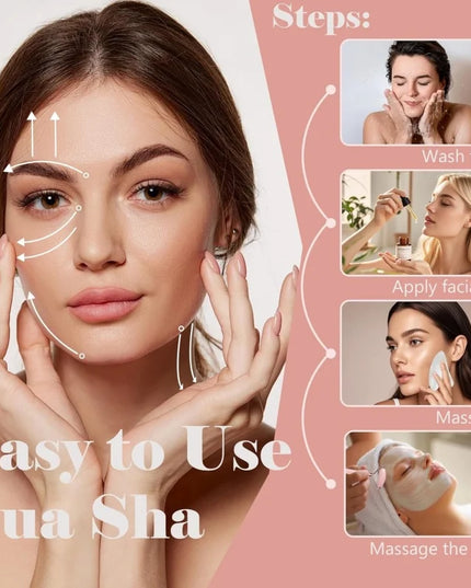 2Pcs Roller for Face Neck Eye Facial Massage Kit Ice Face Roller Gua Sha Board Portable Facial Massage Roller Lifting Contouring