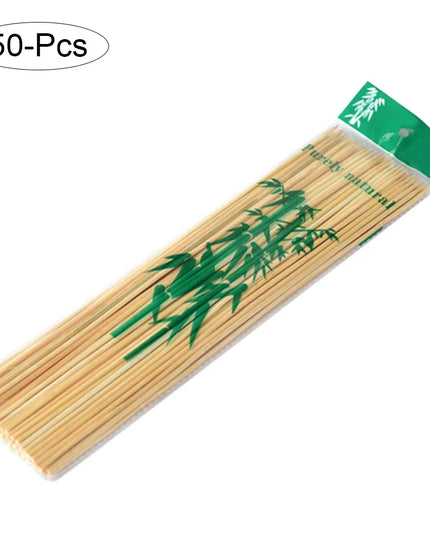50Pcs 40cm Bamboo Wooden BBQ Skewers Food Bamboo Meat Tool Kitchen Barbecue Party Disposable Long Sticks Catering Grill Camping