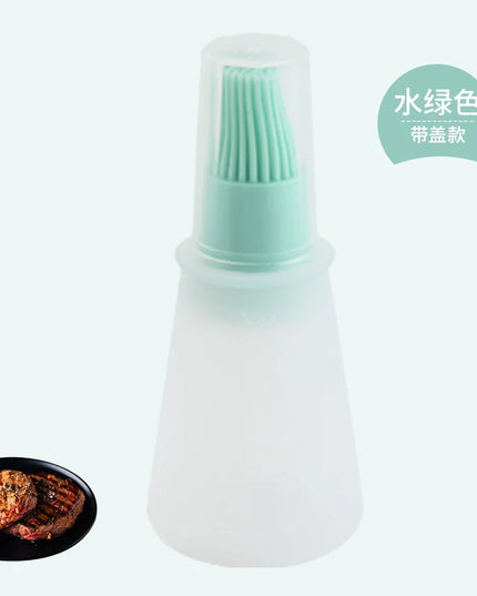Silicone Oil Bottle Brush Oil Dispenser Bottle With Barbecue Brush High Temperature Resistant Basting Brush Kitchen BBQ Tools