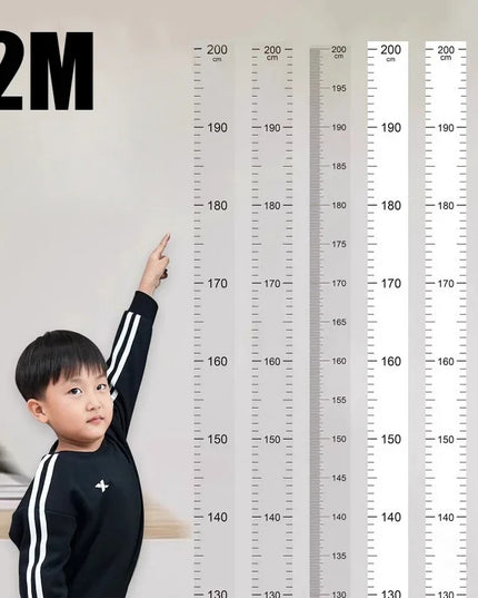 2M Children's Height Measurement Stickers Height Measuring Tape Wall Stickers Removable Waterproof Transparent Height Stickers