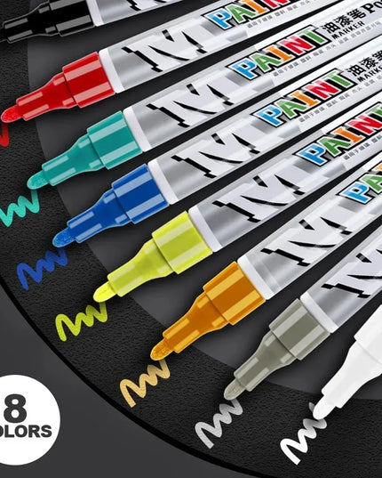 Car paint scratches repair brush pen waterproof water paint marker pen car tire tread care automotive  black white red silver